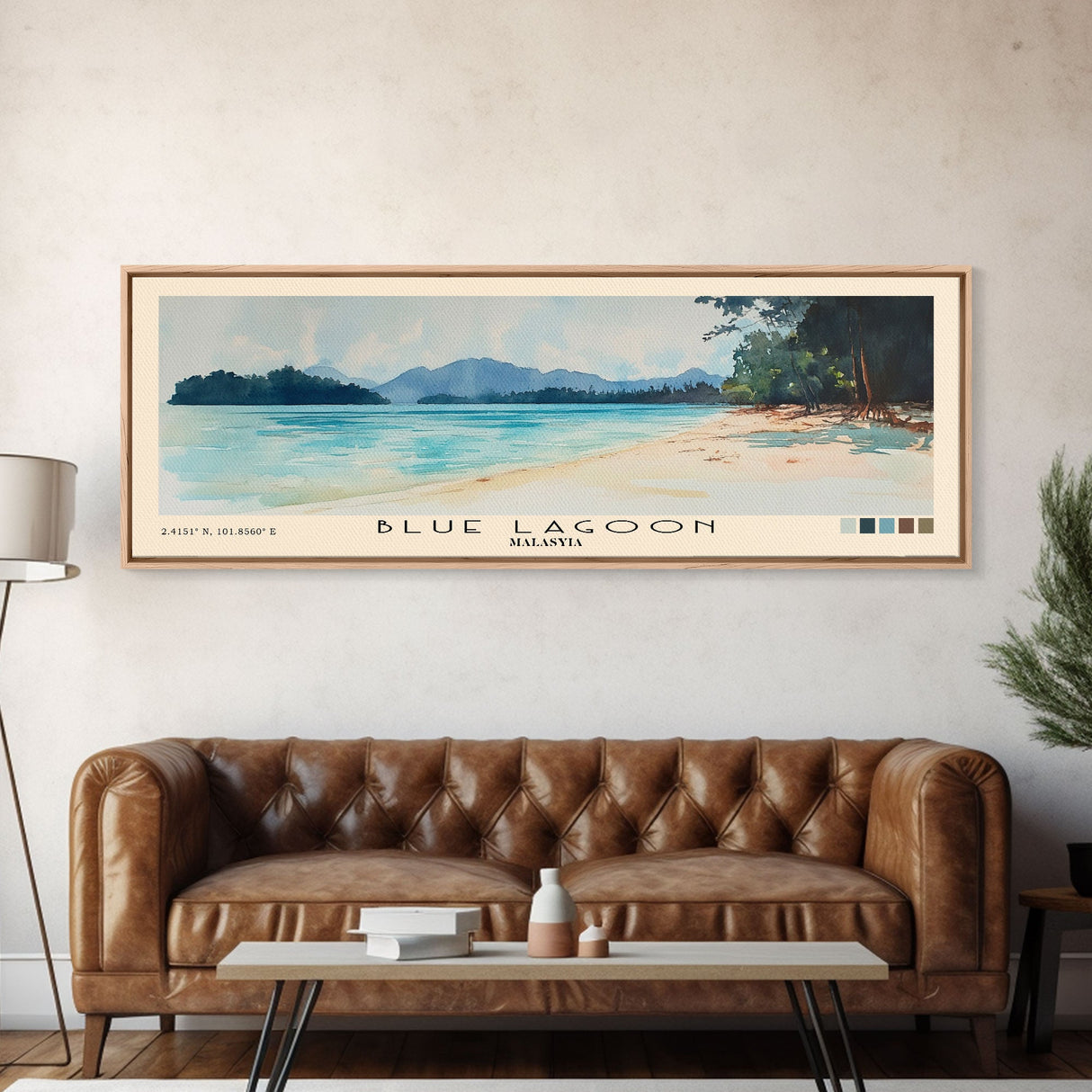 Blue Lagoon, Malasyia Watercolor Beach Print, Vacation Gift, Malasyia Wall Art, Beach Painting, Beach Decor, Beach Painting