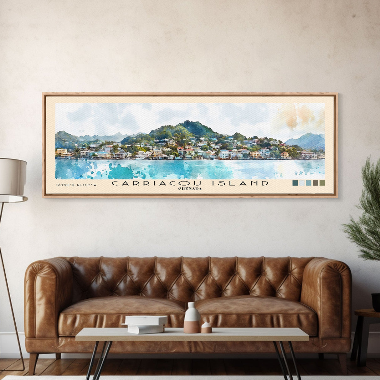 Carriacou Island, Grenada Watercolor Beach Print, Vacation Gift, Grenada Wall Art, Beach Painting, Beach Decor, Beach Painting