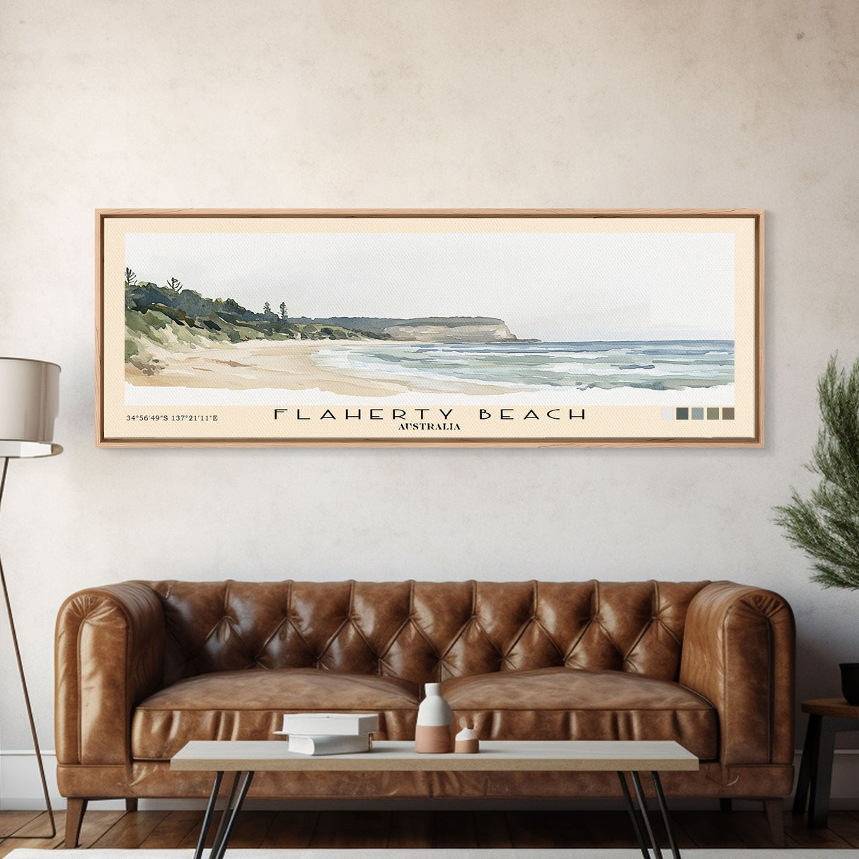 Flaherty Beach, Australia Watercolor Print, Vacation Gift, Australia Wall Art, Beach Painting, Beach Decor, Large Wall Art, Wood Frame Art