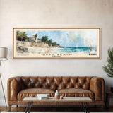 Gibbs Beach, Barbados Watercolor Print, Vacation Gift, Barbados Wall Art, Beach Painting, Beach Decor, Large Wall Art, Wood Frame Art