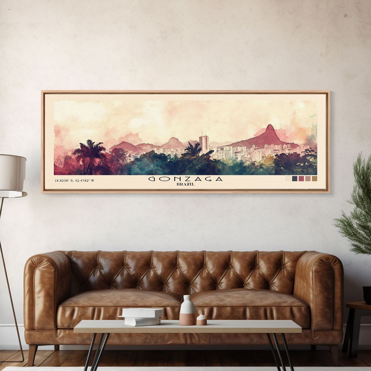 Gonzaga, Brazil Watercolor Beach Print, Vacation Gift, Brazil Wall Art, Beach Painting, Beach Decor, Beach Painting