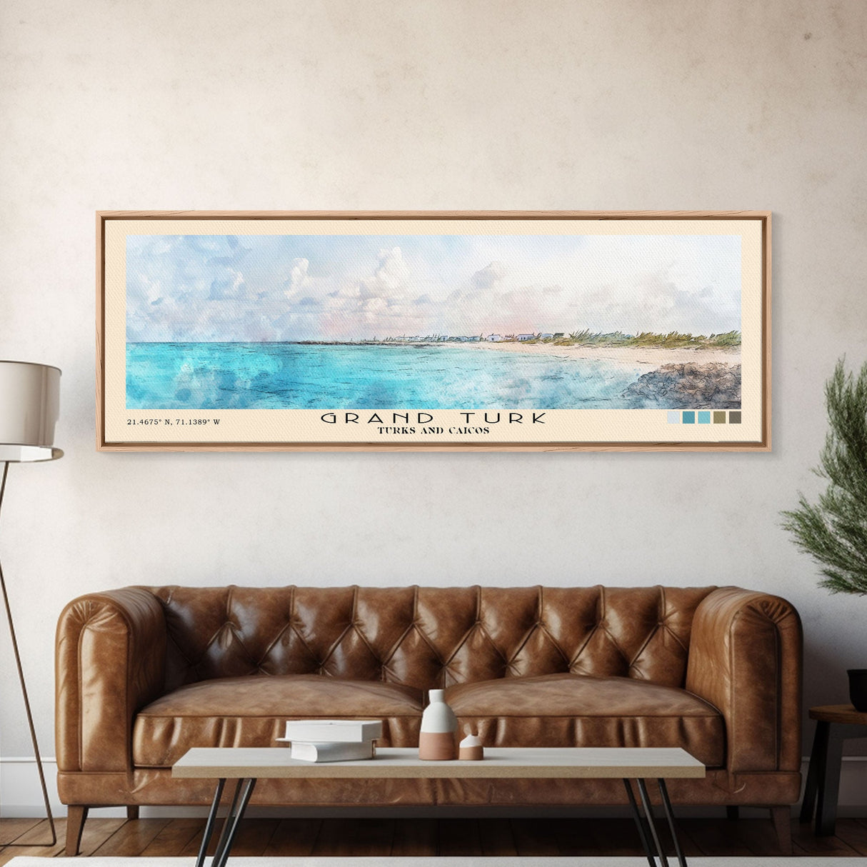 Grand Turk, Turks and Caicos Watercolor Beach Print, Vacation Gift, Turks and Caicos Wall Art, Beach Painting, Beach Decor, Beach Painting