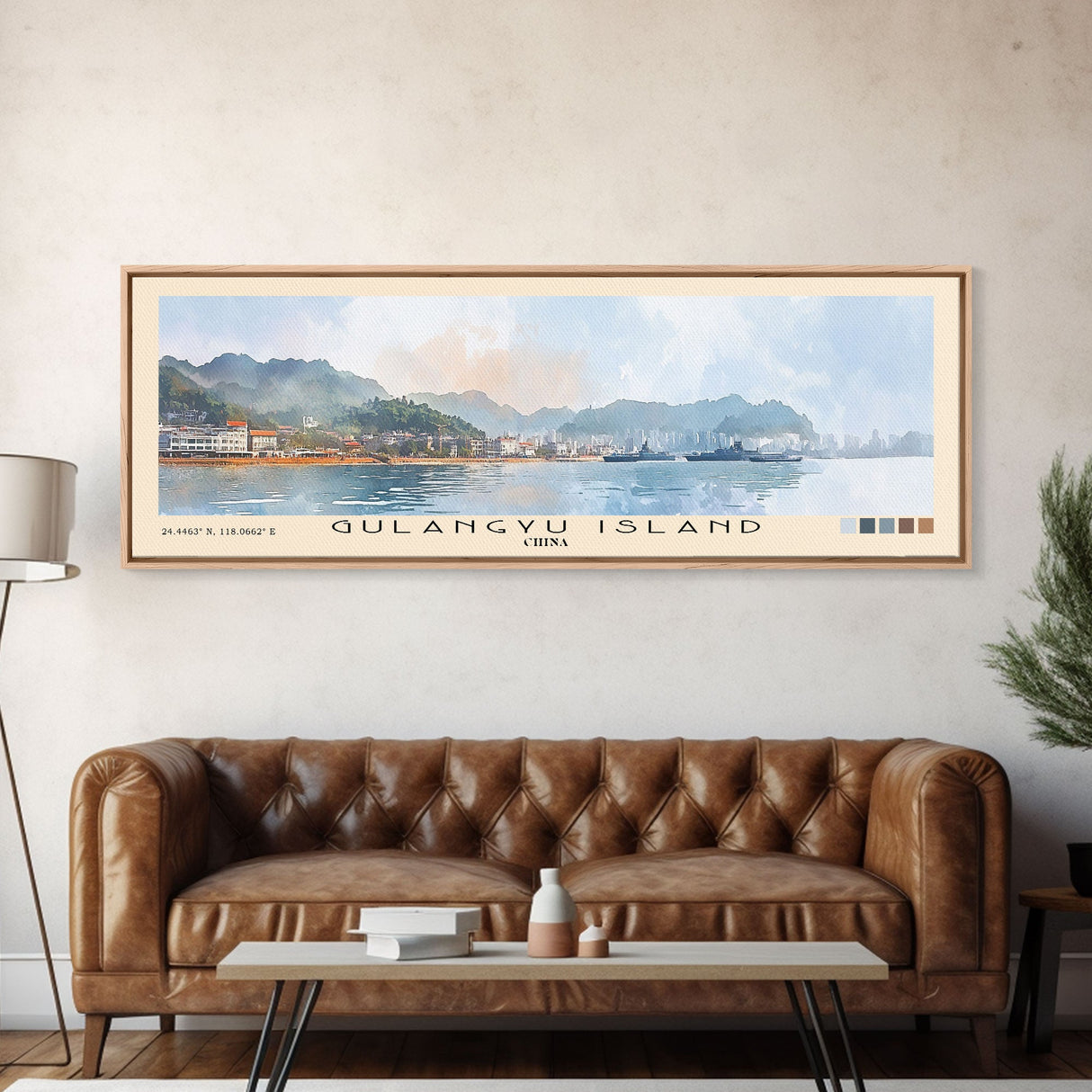 Gulangyu Island, China Watercolor Beach Print, Vacation Gift, China Wall Art, Beach Painting, Beach Decor, Beach Painting