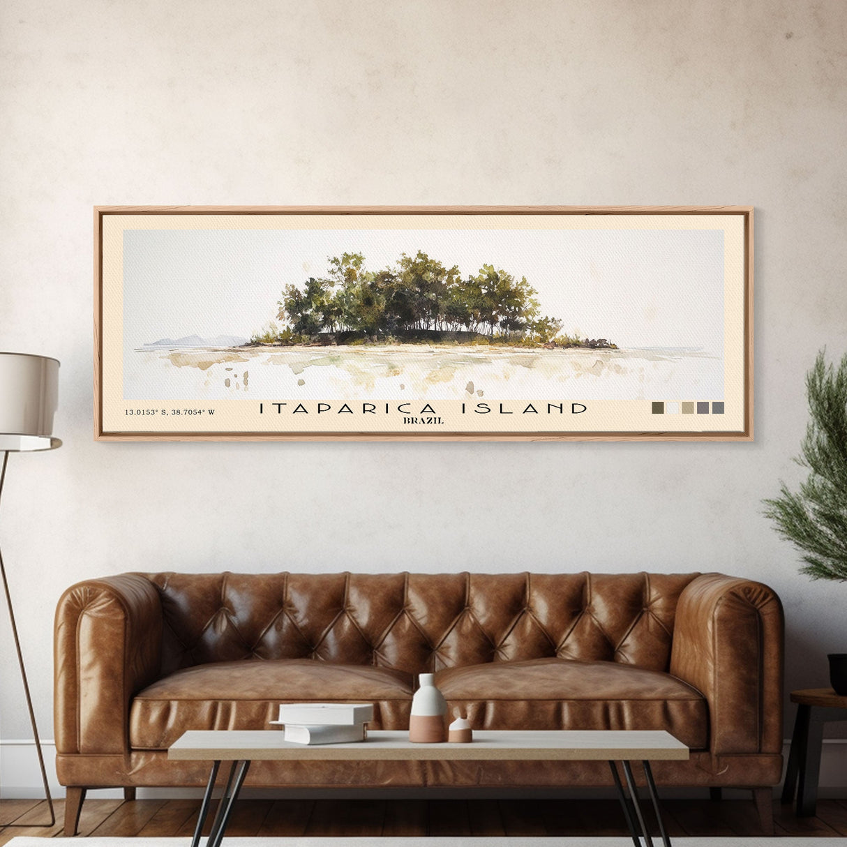 Itaparica Island, Brazil Watercolor Beach Print, Vacation Gift, Brazil Wall Art, Beach Painting, Beach Decor, Beach Painting