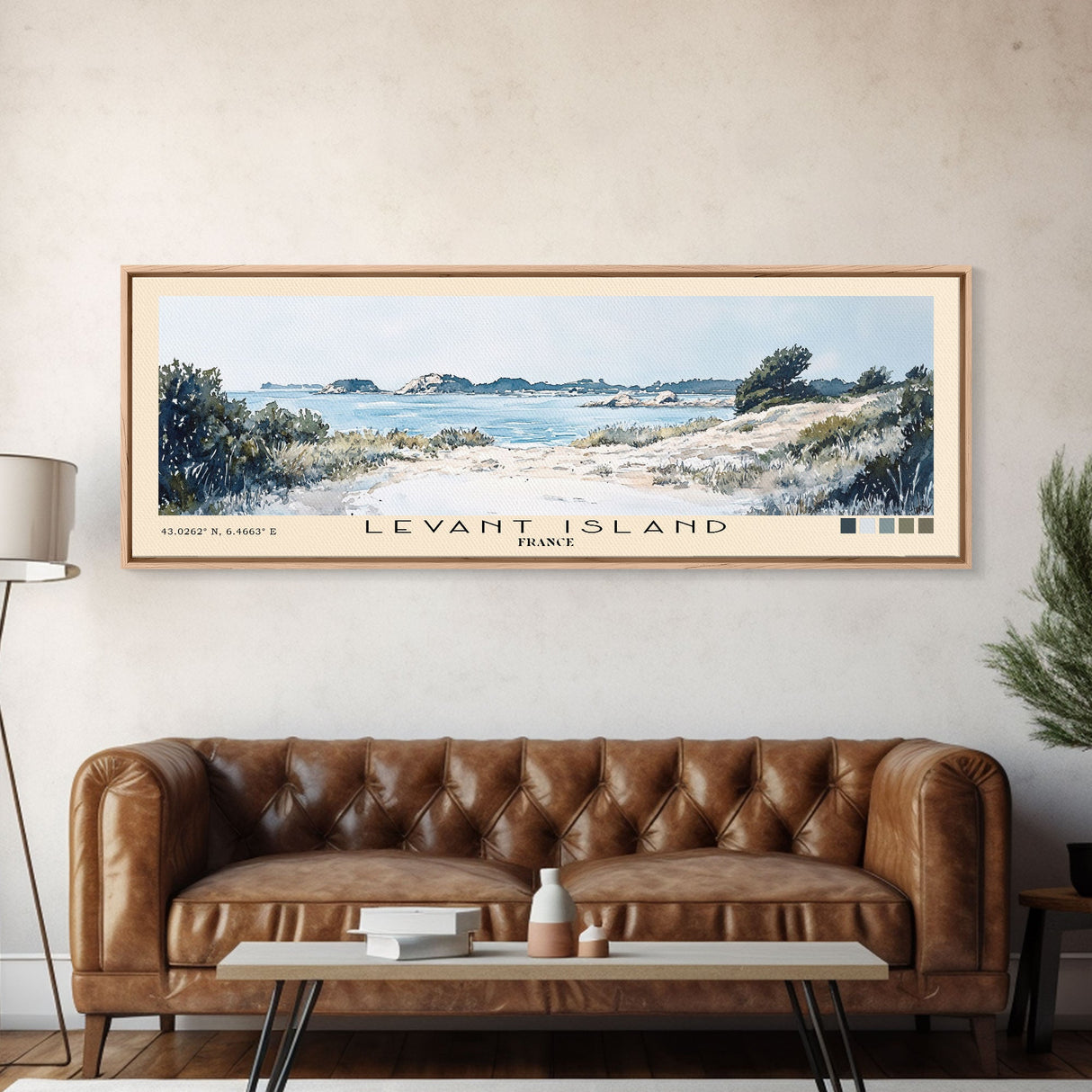 Levant Island, France Watercolor Beach Print, Vacation Gift, France Wall Art, Beach Painting, Beach Decor, Beach Painting