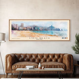 Lido Beach, Hong Kong Watercolor Print, Vacation Gift, Hong Kong Wall Art, Beach Painting, Beach Decor, Large Wall Art, Wood Frame Art