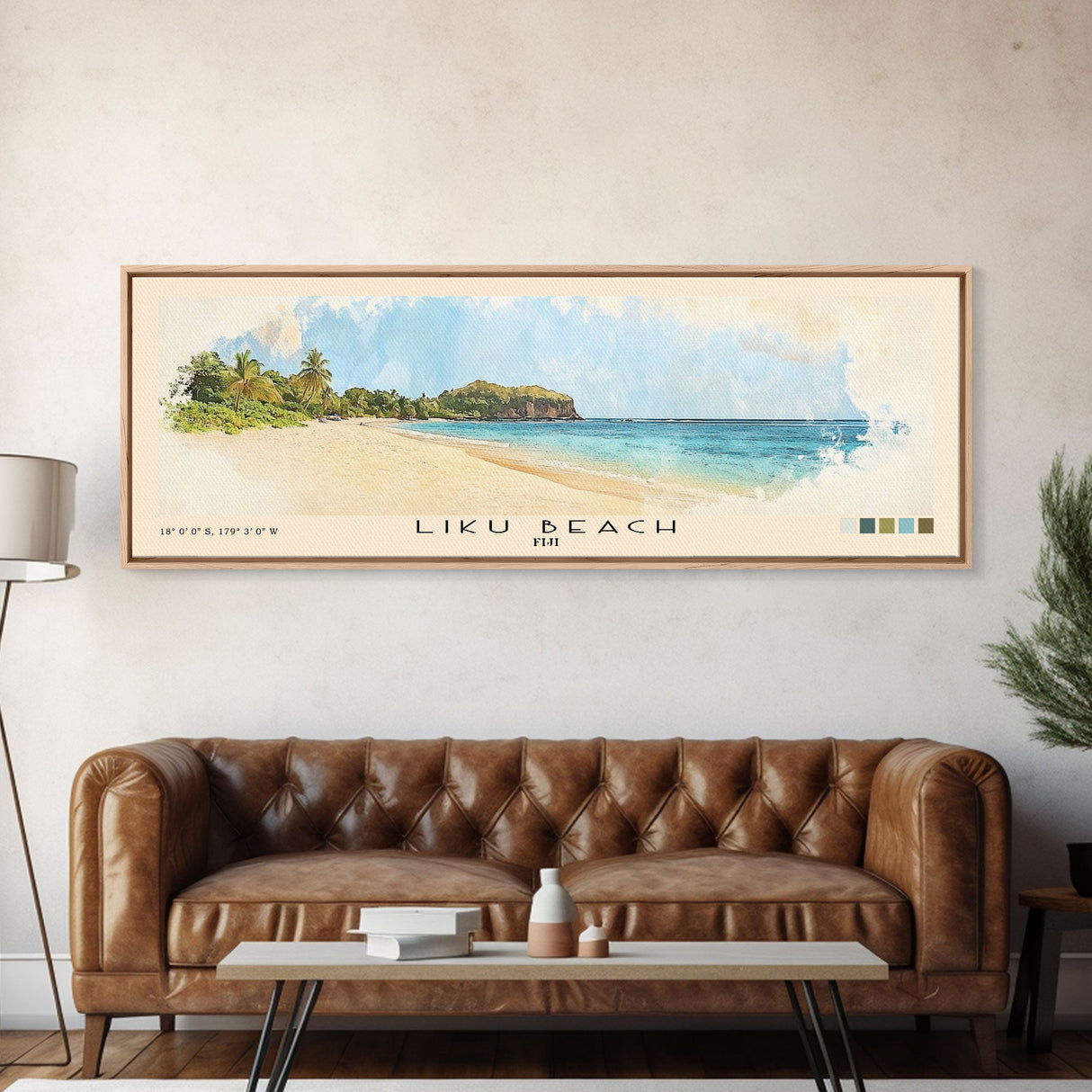 Liku Beach, Fiji Watercolor Print, Vacation Gift, Fiji Wall Art, Beach Painting, Beach Decor, Beach Or Lakehouse Art