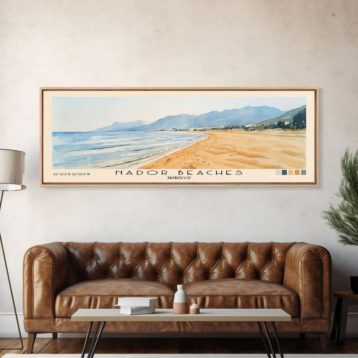 Nador Beaches, Morocco Watercolor Print, Vacation Gift, Morocco Wall Art, Beach Painting, Beach Decor, Beach Or Lakehouse Art