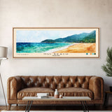 Nui Beach, Thailand Watercolor Print, Vacation Gift, Thailand Wall Art, Beach Painting, Beach Decor, Large Wall Art, Wood Frame Art