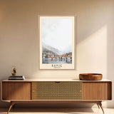 Banje, Croatia Watercolor Print, Vacation Gift, Croatia Wall Art, Beach Painting, Beach Decor, Large Wall Art, Wood Frame Art