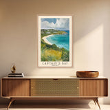 Captain's Bay, Anguila Watercolor Print, Vacation Gift, Anguila Wall Art, Beach Painting, Beach Decor, Large Wall Art, Wood Frame Art