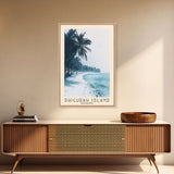 Dhigurah Island, Maldives Watercolor Print, Vacation Gift, Maldives Wall Art, Beach Painting, Beach Decor, Large Wall Art, Wood Frame Art