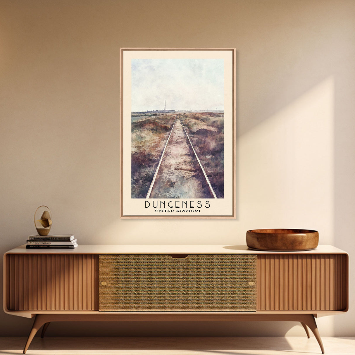 Dungeness, United Kingdom Watercolor Beach Print, Vacation Gift, United Kingdom Wall Art, Beach Painting, Beach Decor, Beach Painting