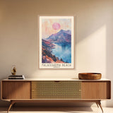 Falassarna Beach, Greece Watercolor Print, Vacation Gift, Greece Wall Art, Beach Painting, Beach Decor, Large Wall Art, Wood Frame Art