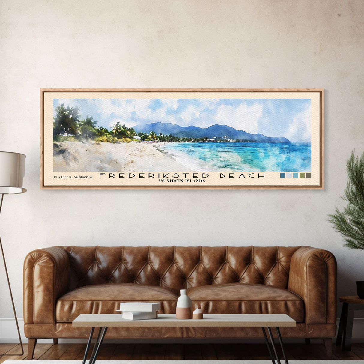 Frederiksted Beach, US Virgin islands Watercolor Beach Print, Vacation Gift, US Virgin islands Wall Art, Beach Painting, Beach Decor, Beach Painting