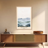 Honshu, Japan Watercolor Print, Vacation Gift, Japan Wall Art, Beach Painting, Beach Decor, Large Wall Art, Wood Frame Art