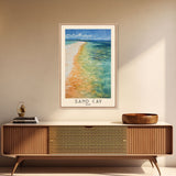 Sand Cay, Fiji Watercolor Beach Print, Vacation Gift, Fiji Wall Art, Framed Canvas Print, Framed Beach Painting