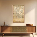 Denver map print poster canvas, Colorado map print poster canvas, Denver city map print poster canvas, framed road map art, office decor