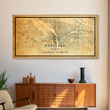 Portland Oregon Street Map, Framed Canvas Art, Oregon United States Road Map Wall Art, Office Wall Art, Portland Wall Decor for Office