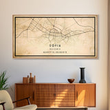 Sofia Bulgaria map print poster or framed canvas, Sofia map print poster canvas, Sofia city map print poster canvas, Vintage Travel Art