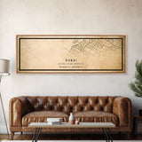Dubai UAE Panoramic map print poster or framed canvas, Dubai map print poster canvas, Dubai city map print poster canvas, Vintage Travel Art