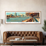 Richmond Virginia Panoramic Wall Art, Mid Century Modern Framed Canvas Print, Retro Pop Art Travel Poster, Office Decor, Cityscape Art