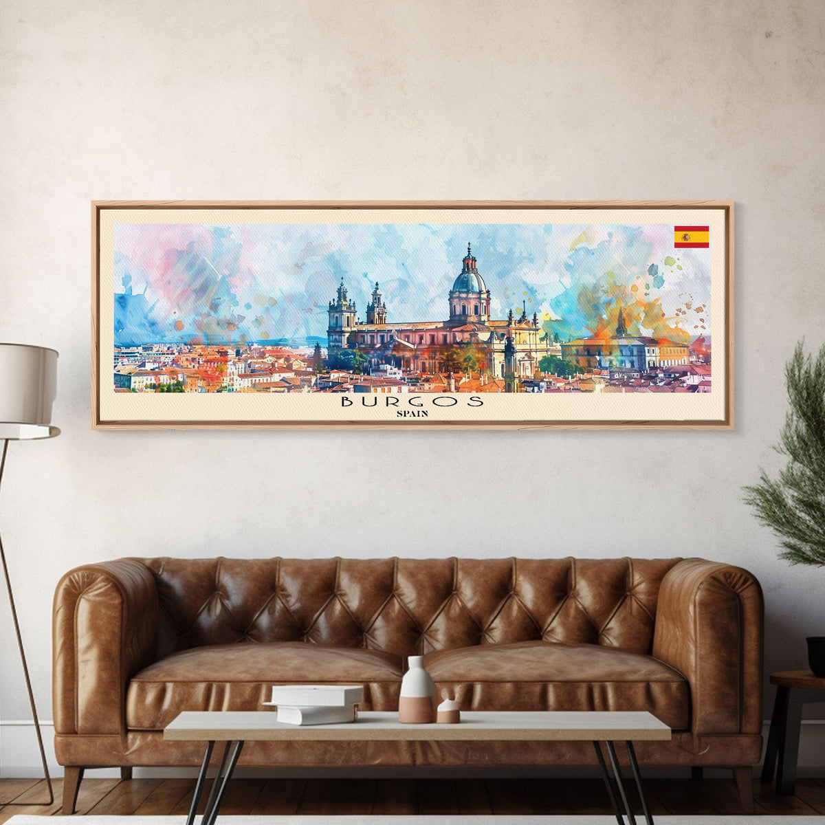 Burgos Spain Wall Art, Panoramic Travel Poster, Panoramic Framed Canvas Print, City Wall Art, Wall Hanging Home Decor, Travel Art
