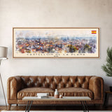 Castellon de la Plana Spain Wall Art, Panoramic Travel Poster, Panoramic Framed Canvas Print, City Wall Art, Wall Hanging Home Decor, Travel Art