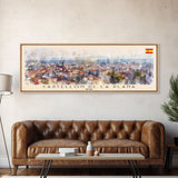 Castellon de la Plana Spain Wall Art, Panoramic Travel Poster, Panoramic Framed Canvas Print, City Wall Art, Wall Hanging Home Decor, Travel Art
