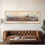 Charleroi Belgium Travel Print Wall Art, Panoramic City Art, Travel Art, Wall Decor, Vacation Gift, Framed Canvas Print Or Metal Art
