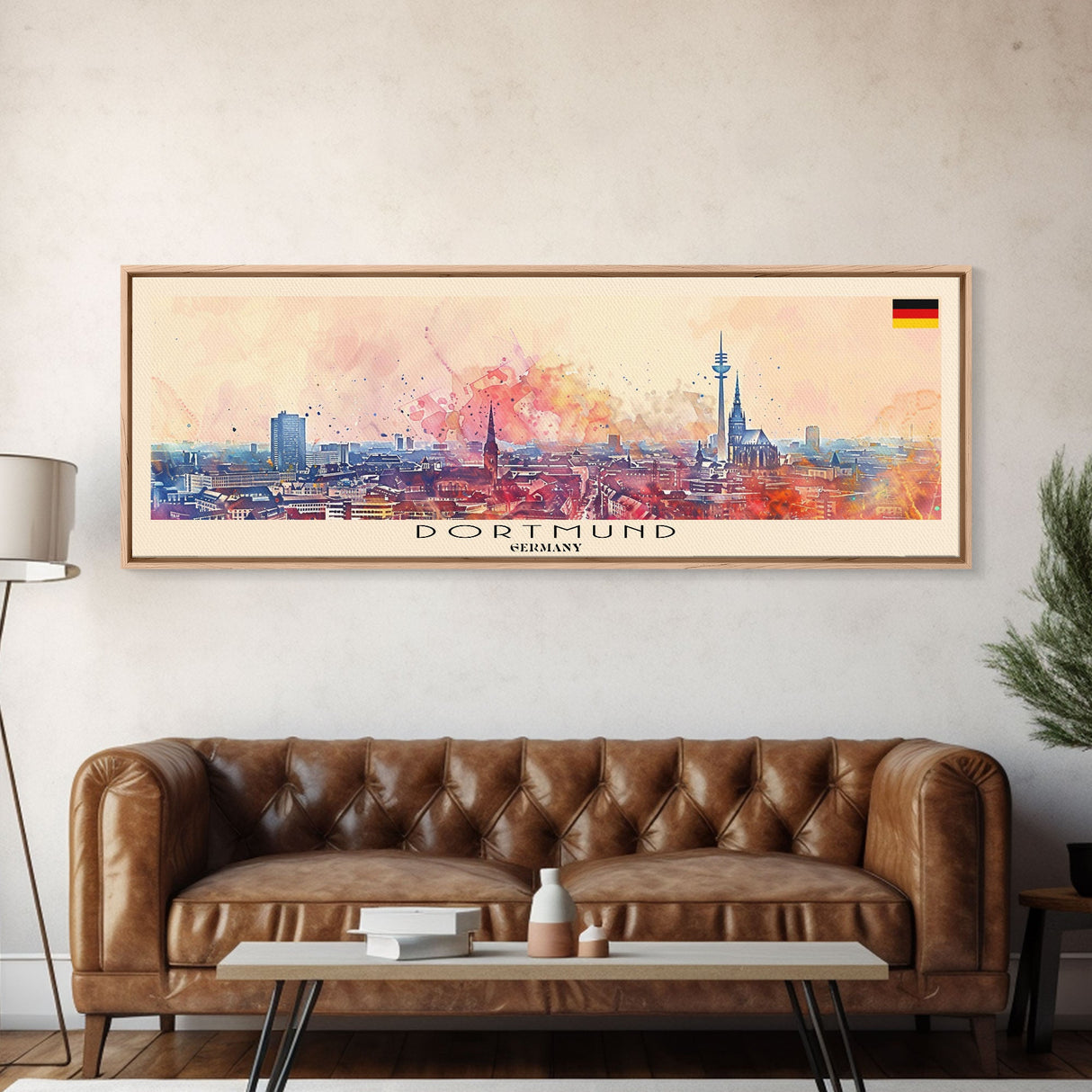 Dortmund Germany Wall Art, Panoramic Travel Poster, Panoramic Framed Canvas Print, City Wall Art, Wall Hanging Home Decor, Travel Art