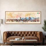 Florence Italy Panoramic Travel Poster, Framed Canvas Print or Metal Wall Art, Travel Art, Home Decor, Panoramic Painting, Midcentury Art
