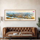 Gliwice Poland Panoramic Travel Poster, Framed Canvas Print or Metal Wall Art, Travel Art, Home Decor, Panoramic Painting, Midcentury Art