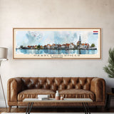 Haarlemmermeer Netherlands Panoramic Travel Poster, Framed Canvas Print or Metal Wall Art, Travel Art, Home Decor, Panoramic Painting, Midcentury Art