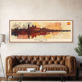 Huelva Spain Panoramic Travel Poster, Framed Canvas Print or Metal Wall Art, Travel Art, Home Decor, Panoramic Painting, Midcentury Art