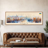 Kaluga Russia Panoramic Travel Poster, Framed Canvas Print or Metal Wall Art, Travel Art, Home Decor, Panoramic Painting, Midcentury Art