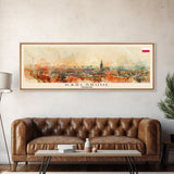 Karlsruhe Germany Panoramic Travel Poster, Framed Canvas Print or Metal Wall Art, Travel Art, Home Decor, Panoramic Painting, Midcentury Art