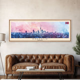 Krefeld Germany Panoramic Travel Poster, Framed Canvas Print or Metal Wall Art, Travel Art, Home Decor, Panoramic Painting, Midcentury Art