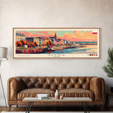 Gdynia Poland Travel Art, City Art, Framed Canvas Print or Metal Wall Art, Europe Travel Poster, Panoramic Wall Art, Extra Wide Wall Art