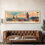 Gelsenkirchen Germany Panoramic Travel Poster, Framed Canvas Print or Metal Wall Art, Travel Art, Home Decor, Panoramic Painting, Midcentury Art