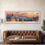 Kecskemet Hungary Wall Art, Panoramic Travel Poster, Panoramic Framed Canvas Print, City Wall Art, Wall Hanging Home Decor, Travel Art