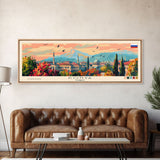 Konya Turkey Panoramic Travel Poster, Framed Canvas Print or Metal Wall Art, Travel Art, Home Decor, Panoramic Painting, Midcentury Art