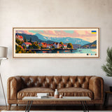 Kristiansand Norway Wall Art, Panoramic Travel Poster, Panoramic Framed Canvas Print, City Wall Art, Wall Hanging Home Decor, Travel Art