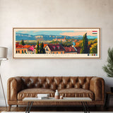 Tatabanya Hungary Travel Print Wall Art, Panoramic City Art, Travel Art, Wall Decor, Vacation Gift, Framed Canvas Print Or Metal Art