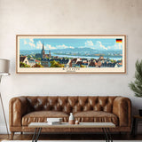 Bonn Germany Travel Print Wall Art, Panoramic City Art, Travel Art, Wall Decor, Vacation Gift, Framed Canvas Print Or Metal Art