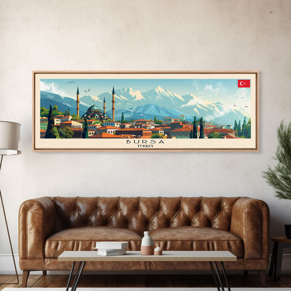 Bursa Turkey Travel Print Wall Art, Panoramic City Art, Travel Art, Wall Decor, Vacation Gift, Framed Canvas Print Or Metal Art