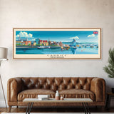Cardiff United Kingdom Travel Art, City Art, Framed Canvas Print or Metal Wall Art, Europe Travel Poster, Panoramic Wall Art, Extra Wide Wall Art