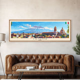 Catania Italy Travel Print Wall Art, Panoramic City Art, Travel Art, Wall Decor, Vacation Gift, Framed Canvas Print Or Metal Art