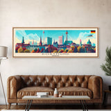 Dortmund Germany Wall Art, Panoramic Travel Poster, Panoramic Framed Canvas Print, City Wall Art, Wall Hanging Home Decor, Travel Art