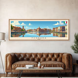 Ferrara Italy Travel Art, City Art, Framed Canvas Print or Metal Wall Art, Europe Travel Poster, Panoramic Wall Art, Extra Wide Wall Art